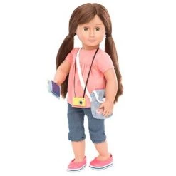 Our Generation Reese with Storybook 18" Posable Travel Doll
