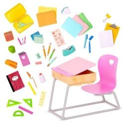 Our Generation Flying Colors School Desk & Supplies Accessory Set for 18" Dolls -Our Generation Store unnamed file 174