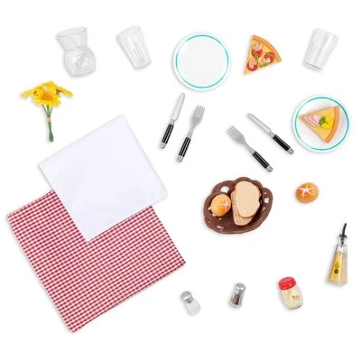 Our Generation Dining Table & Chairs Furniture Set with Play Food for 18" Dolls - Pizza With You 5 Our Generation Dining Table & Chairs Furniture Set with Play Food for 18" Dolls - Pizza With You - Image 3