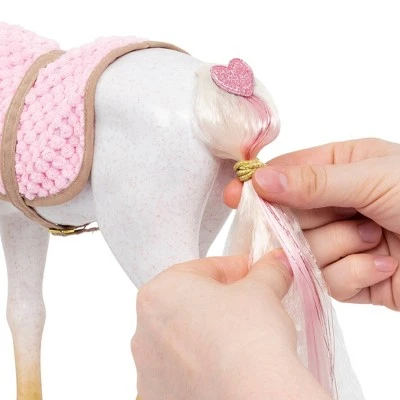 Our Generation 12" Hair Play Foal - Glitter & Hearts Andalusian Horse in White 6 Our Generation 12" Hair Play Foal - Glitter & Hearts Andalusian Horse in White - Image 4
