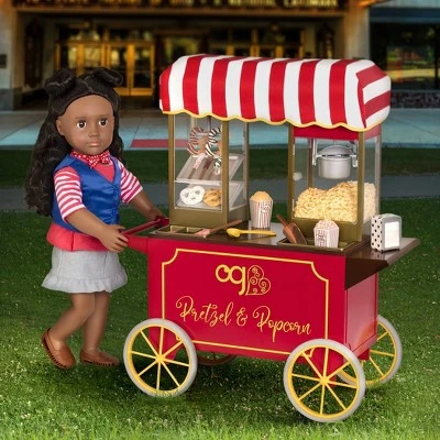 Our Generation Retro Pretzel & Popcorn Play Food Stand for 18" Dolls - Poppin' Plenty Snack Cart 3 Our Generation Retro Pretzel & Popcorn Play Food Stand for 18" Dolls - Poppin' Plenty Snack Cart