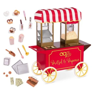 Our Generation Retro Pretzel & Popcorn Play Food Stand for 18" Dolls - Poppin' Plenty Snack Cart 7 Our Generation Retro Pretzel & Popcorn Play Food Stand for 18" Dolls - Poppin' Plenty Snack Cart - Image 5