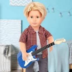 Our Generation 18" Boy Doll Outfit with Electric Guitar - Plaid to Rock