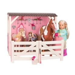 Our Generation Horse Barn Playset for 18" Dolls - Saddle Up Stables - Pink -Our Generation Store unnamed file 755